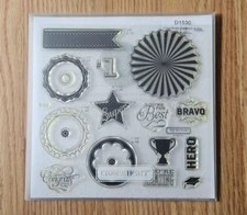 Close to My Heart Stamp Set – 14 Stamps Artiste Collection – Congrats Trophy