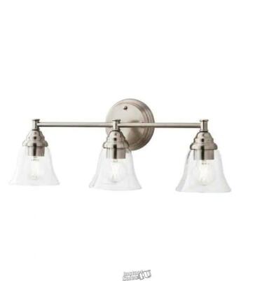 Hampton Bay Marsden 23.5 in. 3-Light Brushed Nickel Bath Bar Vanity Light