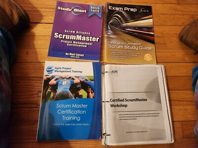 4 ScrumMaster CSM Certification Study Books CSM Training Course AND Workshop