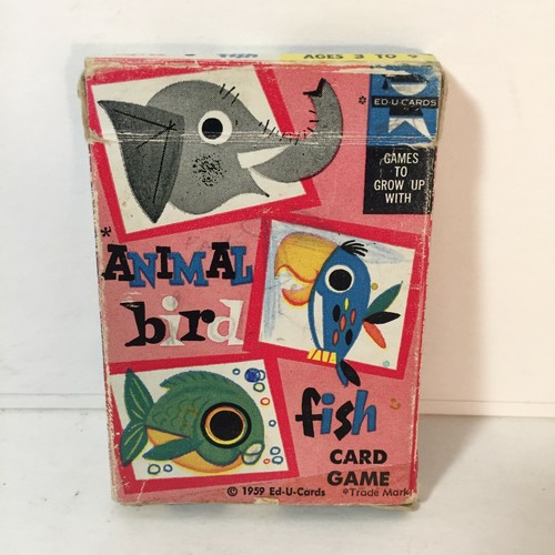1959 Edu-Cards Animal Bird Fish Card Game Playing Cards Swap Cards Full Deck - Picture 2 of 7