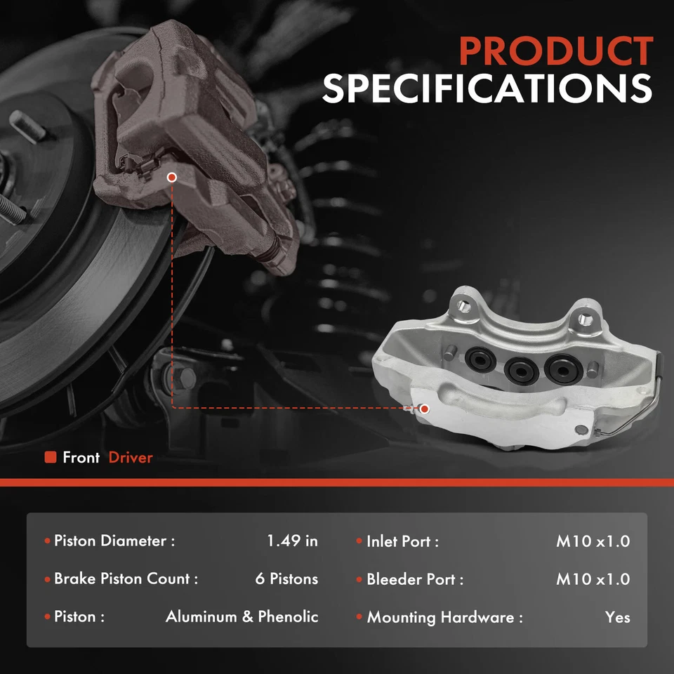 Pinza de freno delantero izquierdo Volkswagen Touareg 2005-2010 Porsche Audi Foto 2 de 4