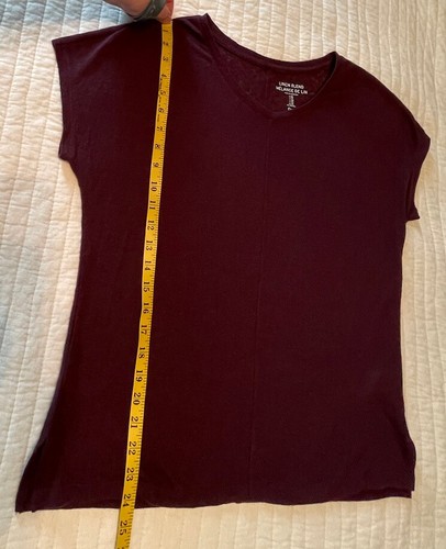 Camiseta para mujer Gap mezcla de lino top vino XS manga dolman costura delantera trasera - Imagen 3 de 6