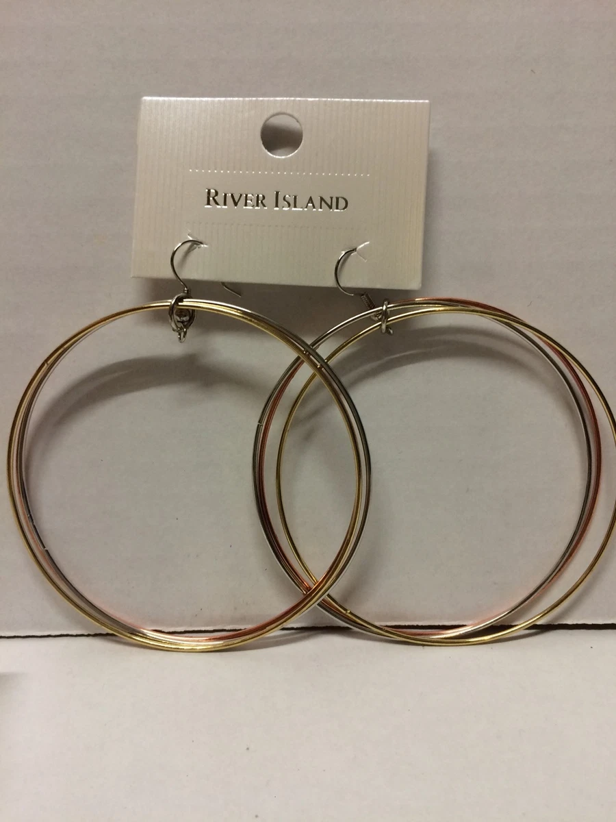 River Island Russian Twist Large Hoop Style Earrings X 2 Pairs eBay