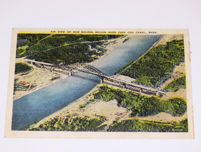 Cape Cod Massachusetts MA Postcard Bridge Canal Aerial