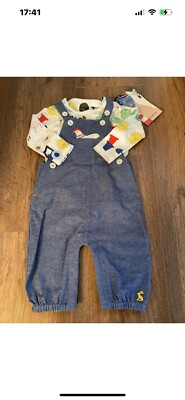 Joules baby boys Wilbur farm dungaree organically grown set age