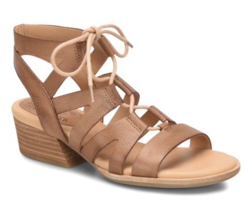 NIB KORKEASE Skyway Sandals Gladiator LaceUp Ankle Size 10 Tan Brown