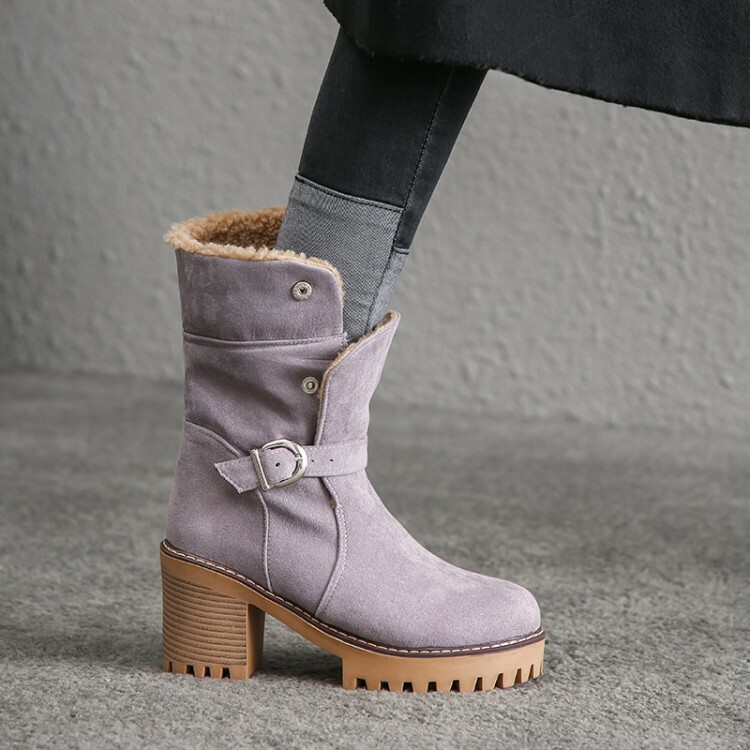 King Ma Women's Faux Fur Tassel Winter Snow Boot Suede Flat Ankle Boots - Product Details - Foto 10