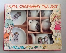 Vintage Kate Greenaway Minature Toy Tea Set Original Box Complete