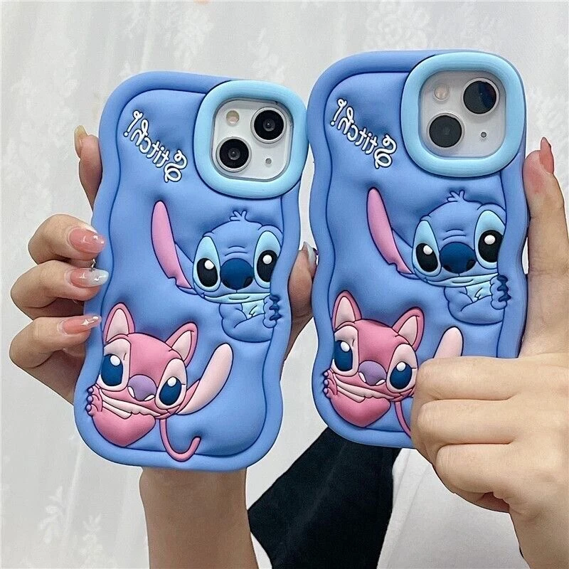 3D Wave Cute Angel Silicone Case For iPhone 15 14 13 12 11 SE