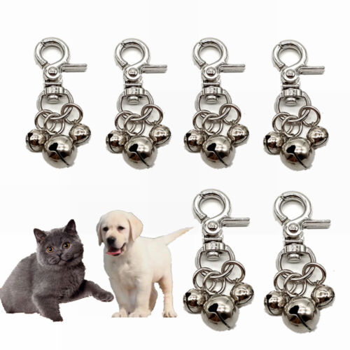 6X Pet Bells For Collars Loud Dog Cat Bells Key Rings Dog Bell Collar Charm - Picture 1 of 6