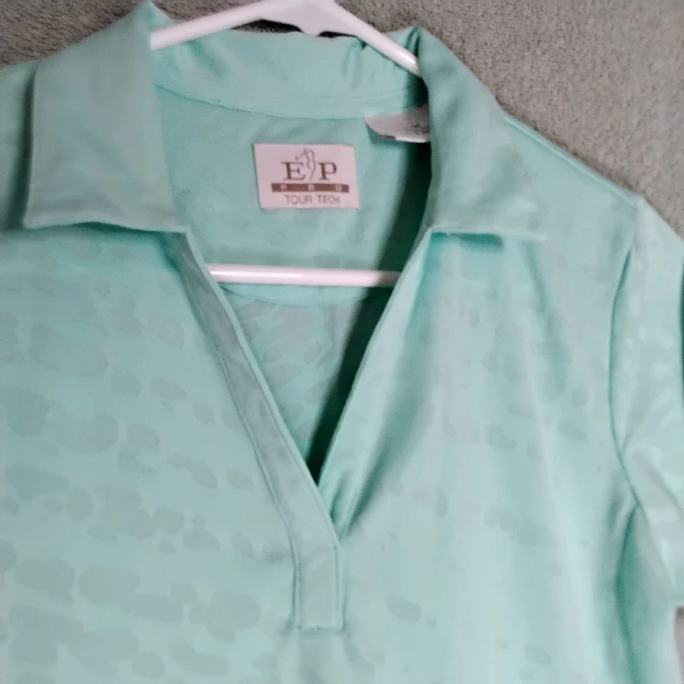 Camiseta polo EP Pro Tour Tech para mujer talla M verde punto geométrico manga corta Foto 4 de 4