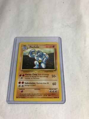 Shadowless Pokémon cards MACHOKE 34/102 Base Set Non Holo