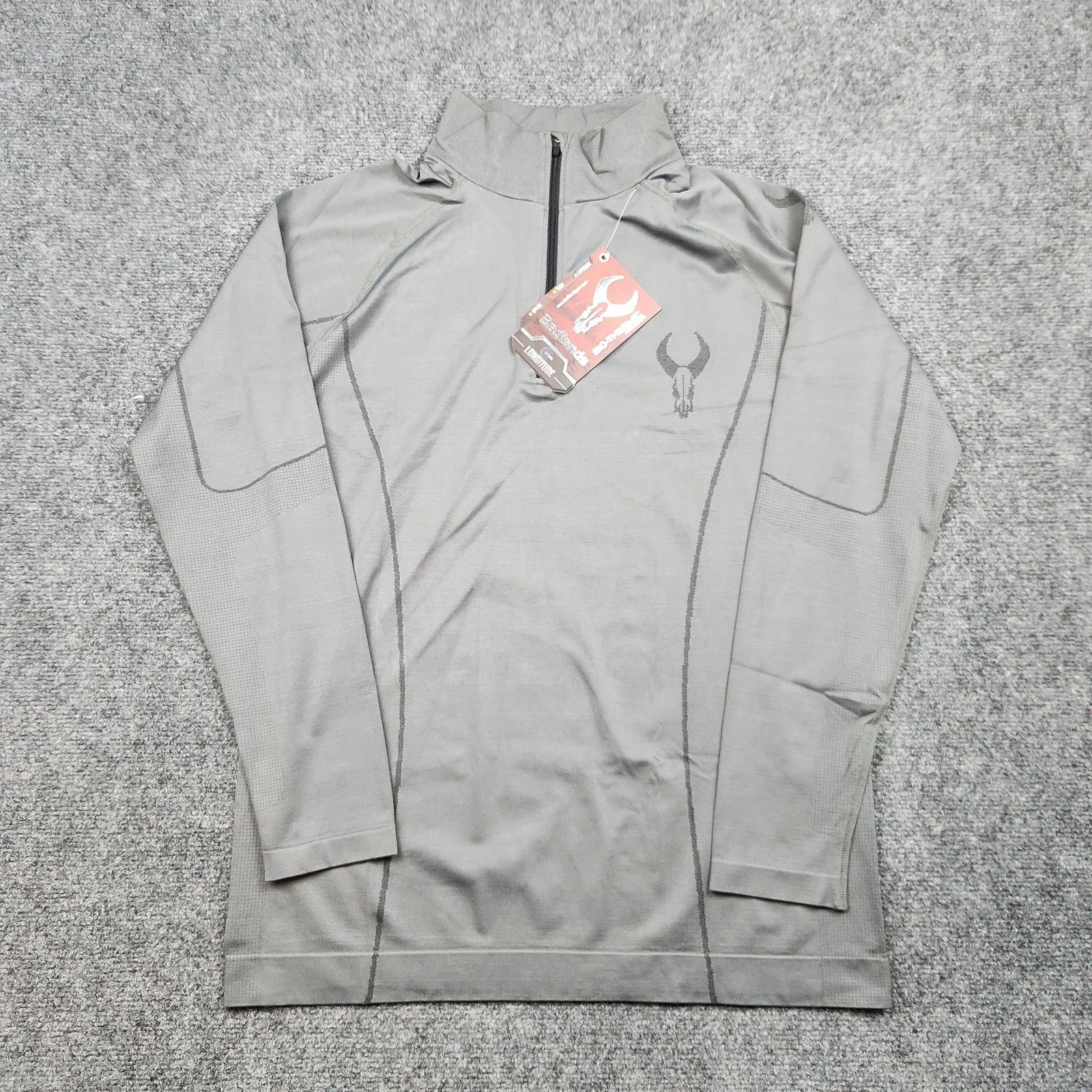 Badlands Pullover Mens XXL Gray Long Sleeve 1/4 Zip Base Layer Hunting Shirt