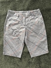 Bermudas de golf Nike para mujer 6 grises a cuadros Dri-FIT sarga ropa deportiva de golf