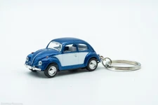 Blue and White Beetle Bug Keychain