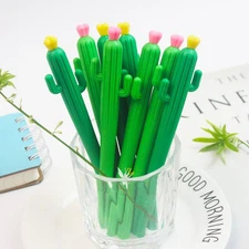 Pack of 30 Cactus Shaped Ballpoint Pens 0.5Mm Black Gel  Writing Pen for School