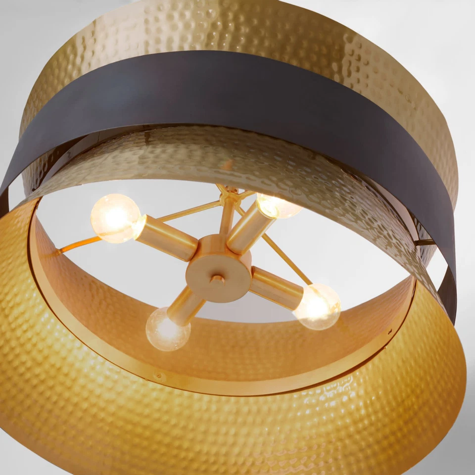 Colgante Capital Lighting 330446 Latón Patinado/Zinc Oscuro 4 Luces 20"W Foto 4 de 4