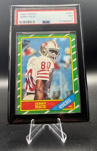 1986 Topps Jerry Rice Rookie Card #161 RC GRADED PSA 7 NM SAN FRANCISCO ...