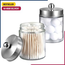 Apothecary Jars Bathroom Vanity Organizer -Countertop Canister Jar with Storage