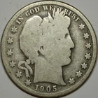1905-S Silver Barber HALF DOLLAR 50C - G04 Condition - Book Value $55  RARE Date