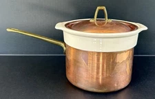 Paul Revere Ware Double Boiler Copper Stainless Pot 1.5 QT With Ceramic Insert