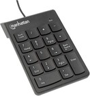 Manhattan Numeric USB Wired Keypad 18 Full-Size Keys & USB Type C Adapter, Black