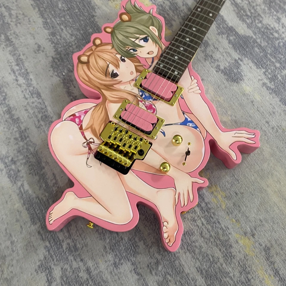 Sexy Cartoon Girl Electric Guitar Rosewood Fretboard 2H pickups fast shipping - Image 3 of 4