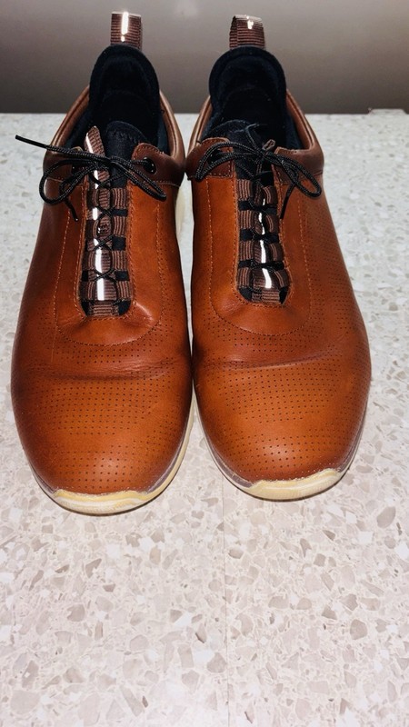 Johnson & Murphy XC4 Prentiss Shoe Men 10 Brown Embossed Leather Casual Sneaker
