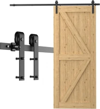 Barn Door Hardware Kit 4FT Sliding Track Heavy Duty for Single Max 24'' Wide Doo