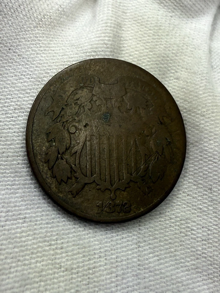 1872 Two Cents Nice Bold Date Key Date Q77 - Image 2 of 4