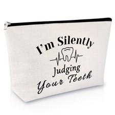 Dentist Gift Dental for Women Makeup Bag Appreciation Presents Pink