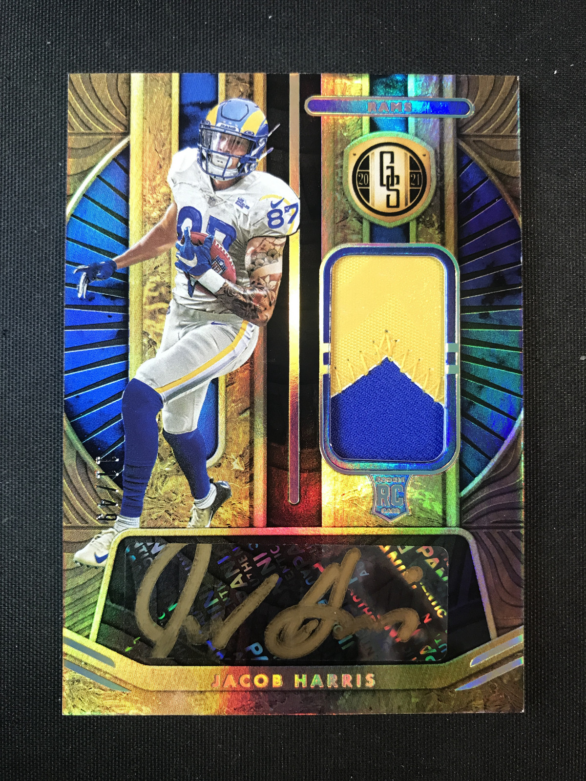 2021 Panini Gold Standard - Rookie Jersey Autographs Jacob Harris #242 Prime /49 (AU, MEM, RC)