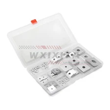 107pcs Flat Washer Square Bearing Plate Washers Combination Set M3-M14 for Bolt