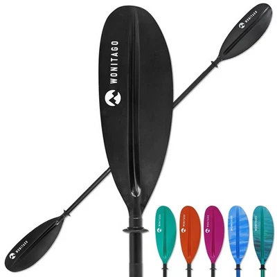 WONITAGO Kayak Paddles with Aluminum Shaft and Reinforced PP Blade, Floating Kayaking