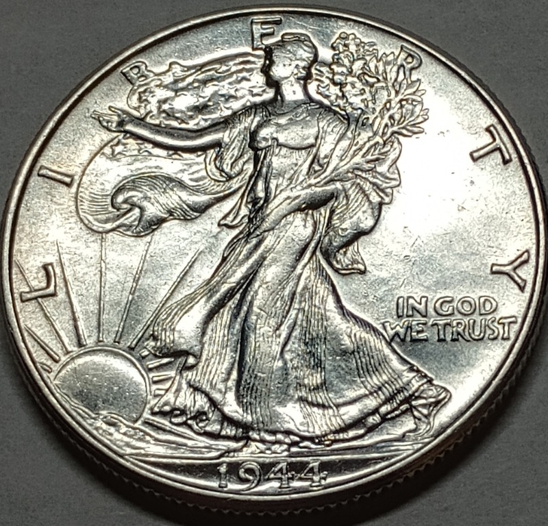 1944 Walking Liberty SILVER 1/2 Dollar. Beautiful Choice Uncirculated Coin!