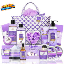Gift for Women Spa Gift Baskets for Women 17Pcs Lavender Sets with Body Lotion