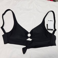 NWT Bar III for Macy's Resort Solids Ring-Detail Tie-Back Bikini Top XS MSRP 48