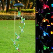 Solar wind chime LED green bird pendant lamp - Garden home decoration - Gift