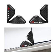 2PCS Car Door Protector Edge Guards, Carbon Fiber Anti-Collision Black Sport