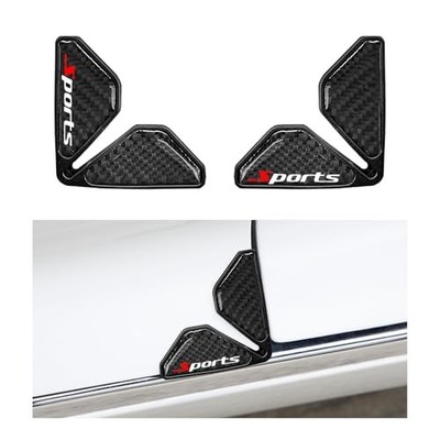 2PCS Car Door Protector Edge Guards, Carbon Fiber Anti-Collision Black Sport