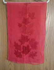 Vintage Vera Neumann Red Maple Leaves Rectangle Chiffon Neck Scarf 14" x 44"