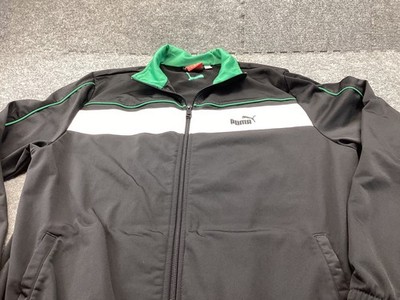 Puma Track Jacket Mens Medium Black Full Zip Up Pockets Sweater Lifestyle
