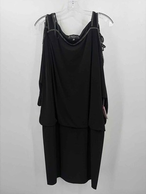 Pre-Owned Betsy & Adam Black Size 14W Knee Length Long Sleeve Dress | eBay
