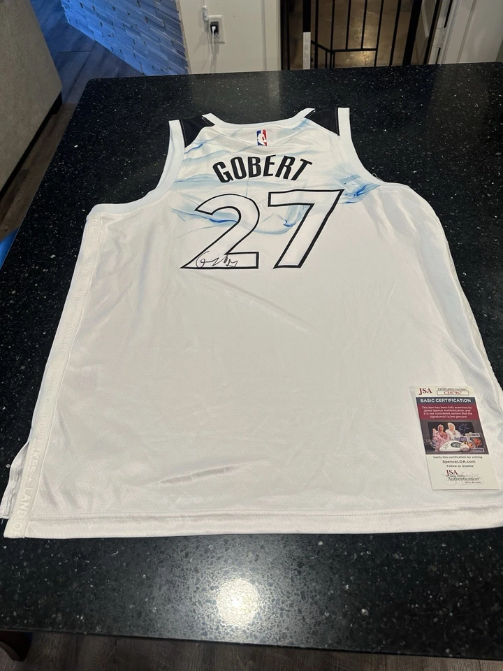 Camiseta Rudy Gobert Autografiada Firmada Minnesota Timberwolves Certificado de Autenticidad JSA Foto 2 de 3