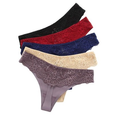 5 Packs Lot Sexy Womens T-back G-string Thongs Panties Seamless Briefs Underwear