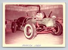 Man In Hot Rod 1960s Snapshot Photograph Garage Custom Car Americana