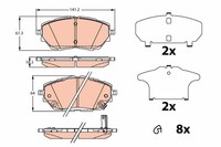Bremsbelagsatz Scheibenbremse TRW GDB2290 FüR Toyota HR Corolla VAN NGX10_ 4WD
