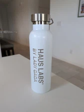 Haus Labs Makeup By Lady Gaga Insulated Water Bottle White Aluminum Wide Mouth
