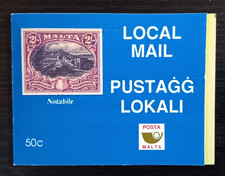 Malta 1994 stamp booklet "Notabile 50c - Local Mail Pustagg Lokali"