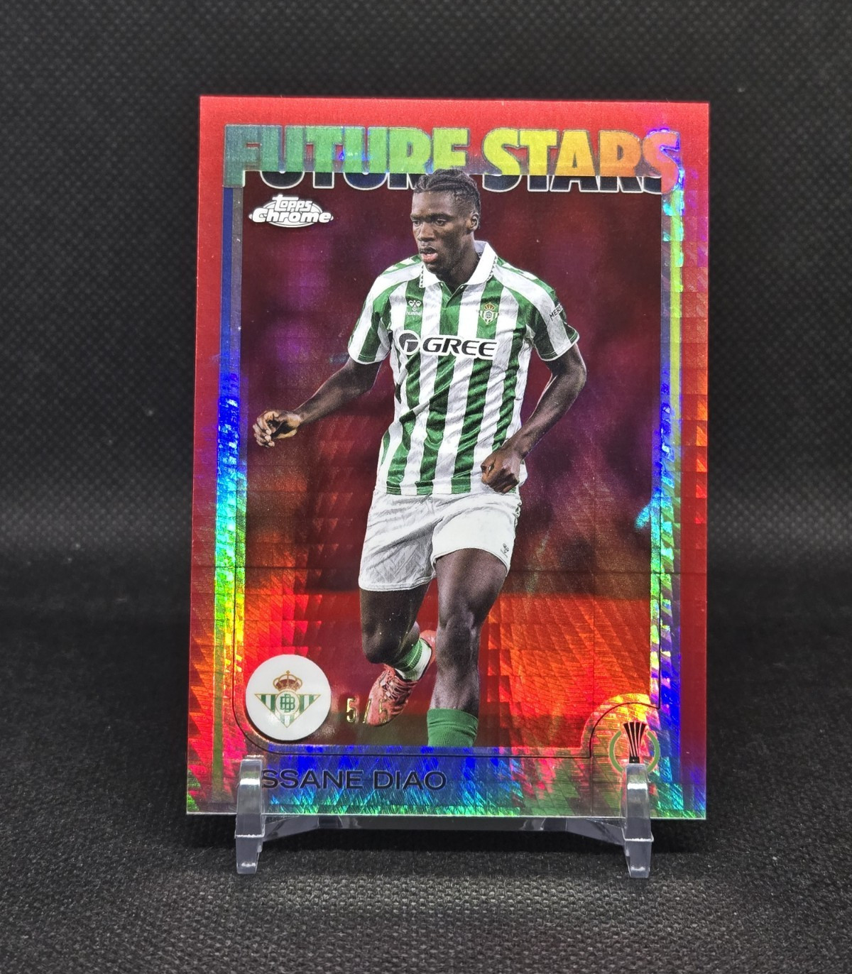 2024-25 Topps Chrome UEFA Assane Diao Future Stars Red Hyper Refractor 5/5